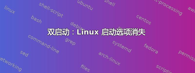 双启动：Linux 启动选项消失