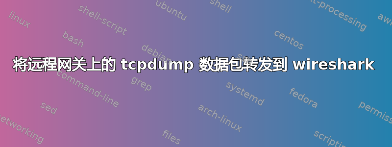 将远程网关上的 tcpdump 数据包转发到 wireshark