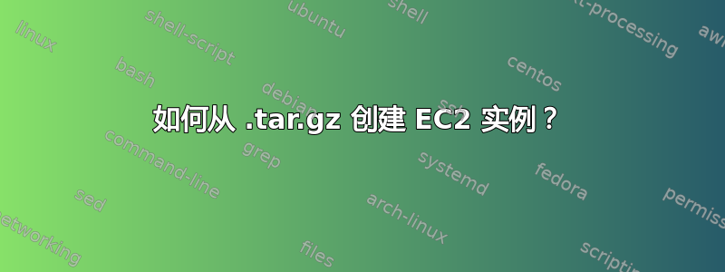 如何从 .t​​ar.gz 创建 EC2 实例？