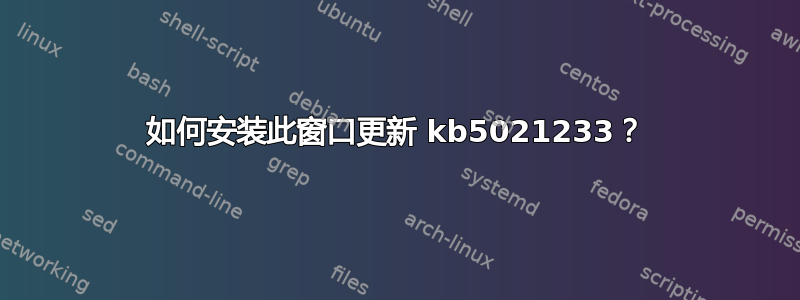 如何安装此窗口更新 kb5021233？