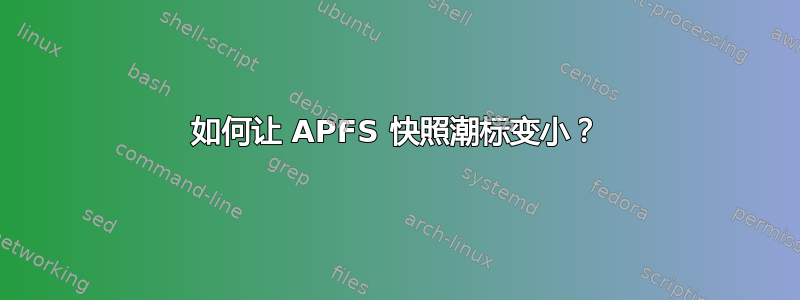 如何让 APFS 快照潮标变小？