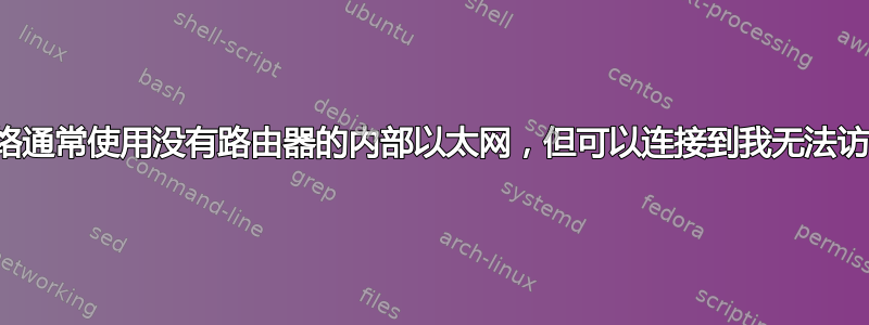 机器人系统的网络通常使用没有路由器的内部以太网，但可以连接到我无法访问的外部路由器