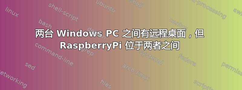 两台 Windows PC 之间有远程桌面，但 RaspberryPi 位于两者之间