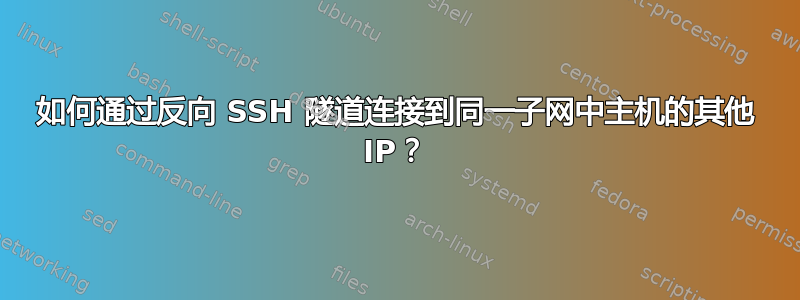 如何通过反向 SSH 隧道连接到同一子网中主机的其他 IP？