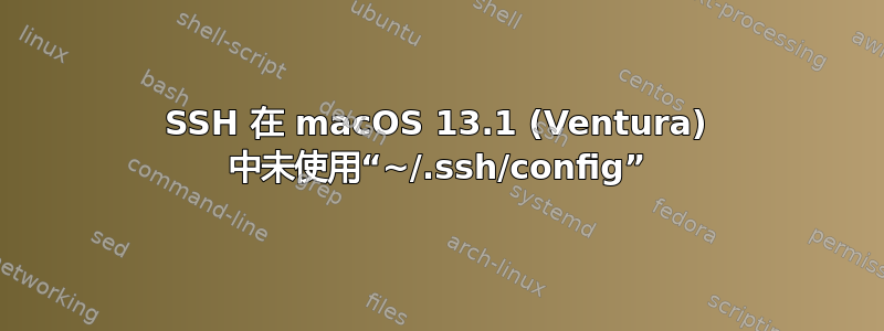 SSH 在 macOS 13.1 (Ventura) 中未使用“~/.ssh/config”