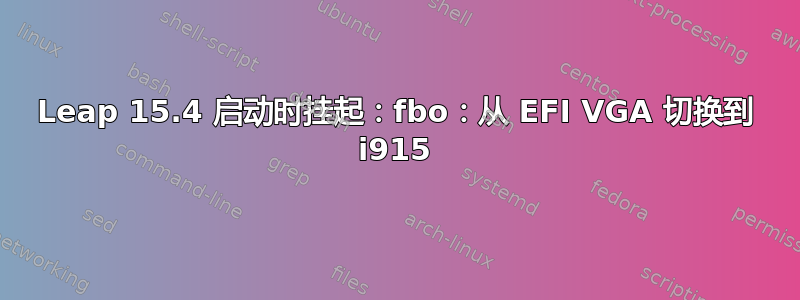 Leap 15.4 启动时挂起：fbo：从 EFI VGA 切换到 i915