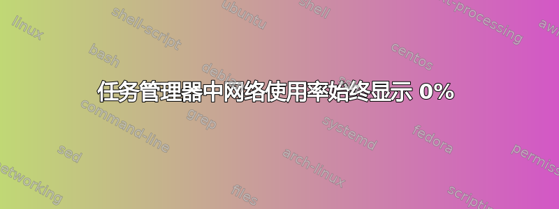 任务管理器中网络使用率始终显示 0%