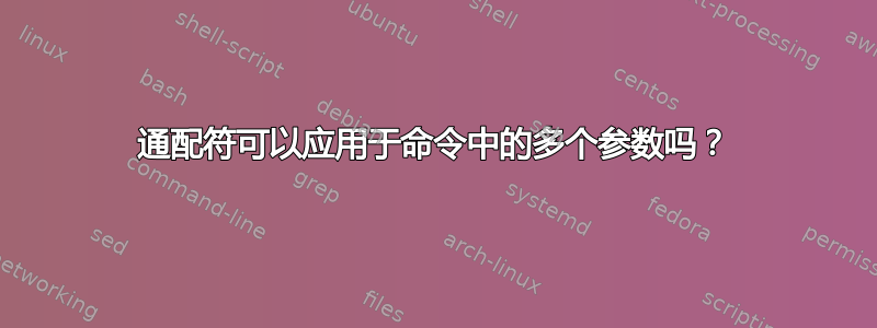 通配符可以应用于命令中的多个参数吗？