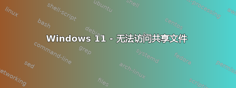 Windows 11 - 无法访问共享文件