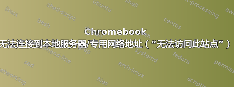 Chromebook 无法连接到本地服务器/专用网络地址（“无法访问此站点”）