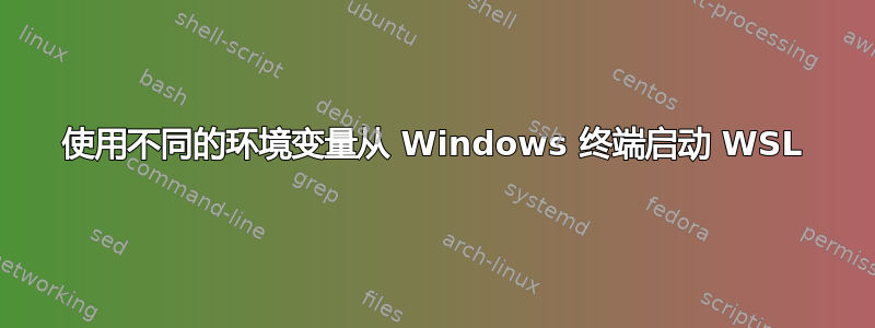 使用不同的环境变量从 Windows 终端启动 WSL