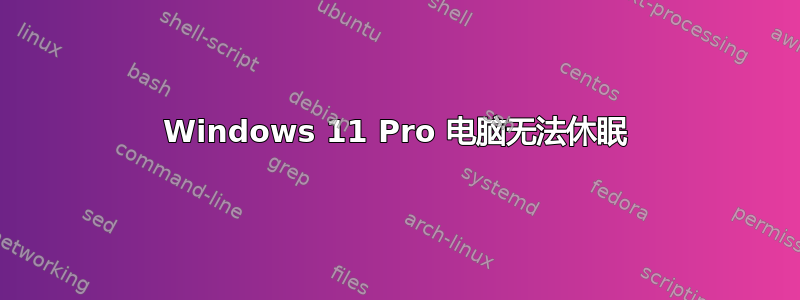 Windows 11 Pro 电脑无法休眠