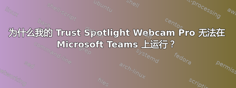 为什么我的 Trust Spotlight Webcam Pro 无法在 Microsoft Teams 上运行？