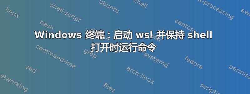 Windows 终端：启动 wsl 并保持 shell 打开时运行命令