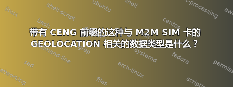 带有 CENG 前缀的这种与 M2M SIM 卡的 GEOLOCATION 相关的数据类型是什么？