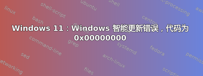 Windows 11：Windows 智能更新错误，代码为 0x00000000