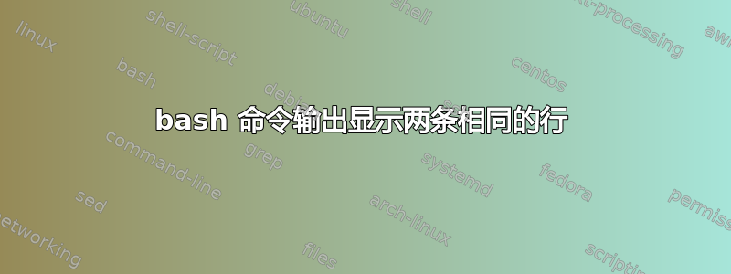 bash 命令输出显示两条相同的行