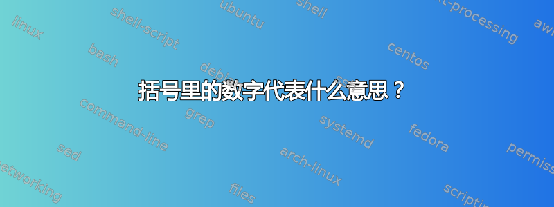 括号里的数字代表什么意思？