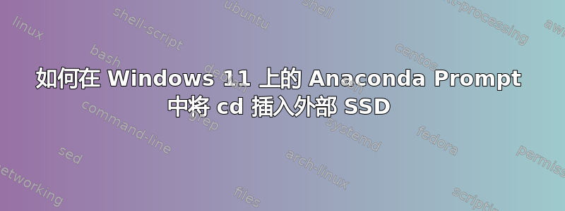 如何在 Windows 11 上的 Anaconda Prompt 中将 cd 插入外部 SSD