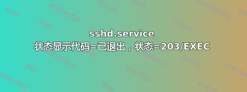 sshd.service 状态显示代码=已退出，状态=203/EXEC