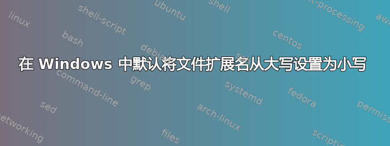 在 Windows 中默认将文件扩展名从大写设置为小写