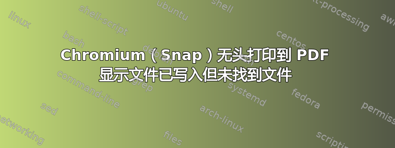 Chromium（Snap）无头打印到 PDF 显示文件已写入但未找到文件