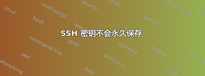 SSH 密钥不会永久保存