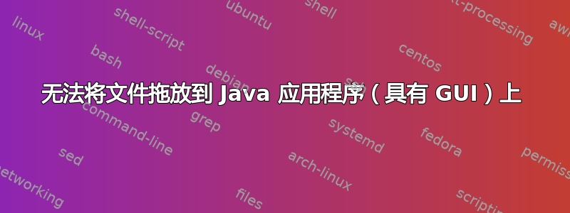 无法将文件拖放到 Java 应用程序（具有 GUI）上