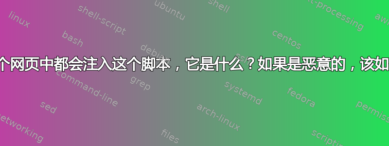 我访问的每个网页中都会注入这个脚本，它是什么？如果是恶意的，该如何摆脱它？