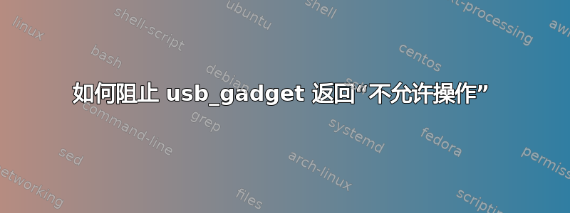 如何阻止 usb_gadget 返回“不允许操作”