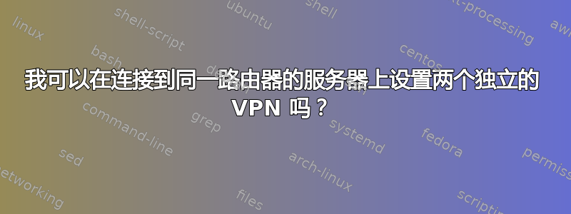 我可以在连接到同一路由器的服务器上设置两个独立的 VPN 吗？