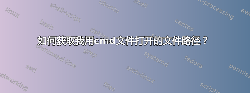 如何获取我用cmd文件打开的文件路径？