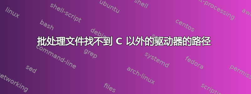 批处理文件找不到 C 以外的驱动器的路径