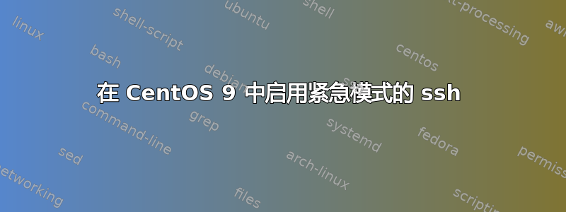 在 CentOS 9 中启用紧急模式的 ssh