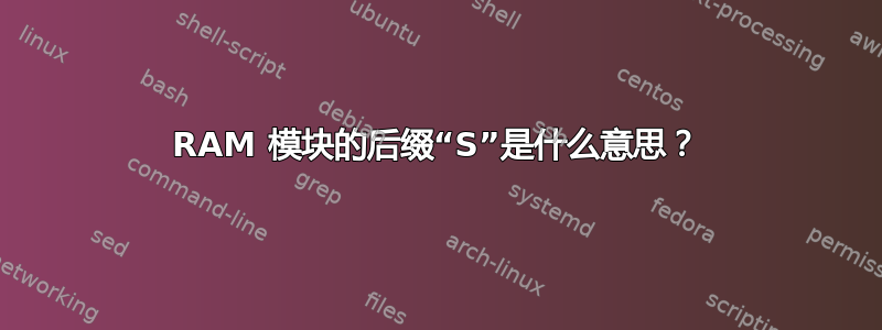 RAM 模块的后缀“S”是什么意思？