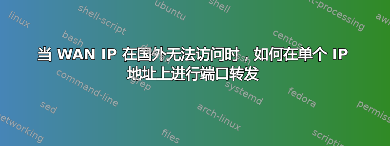 当 WAN IP 在国外无法访问时，如何在单个 IP 地址上进行端口转发