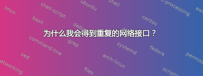 为什么我会得到重复的网络接口？