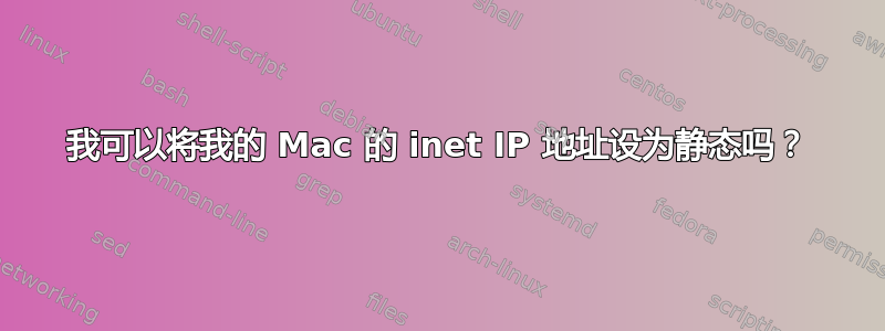 我可以将我的 Mac 的 inet IP 地址设为静态吗？