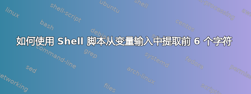 如何使用 Shell 脚本从变量输入中提取前 6 个字符