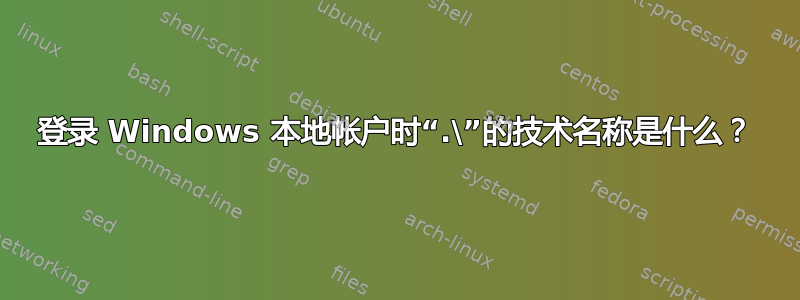 登录 Windows 本地帐户时“.\”的技术名称是什么？