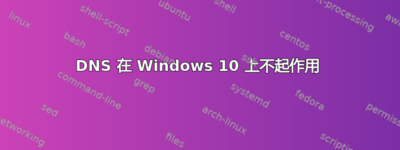 DNS 在 Windows 10 上不起作用