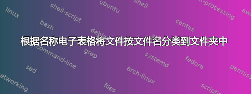 根据名称电子表格将文件按文件名分类到文件夹中