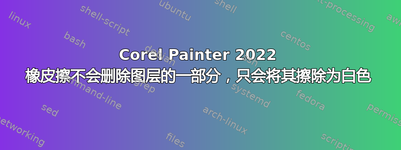 Corel Painter 2022 橡皮擦不会删除图层的一部分，只会将其擦除为白色