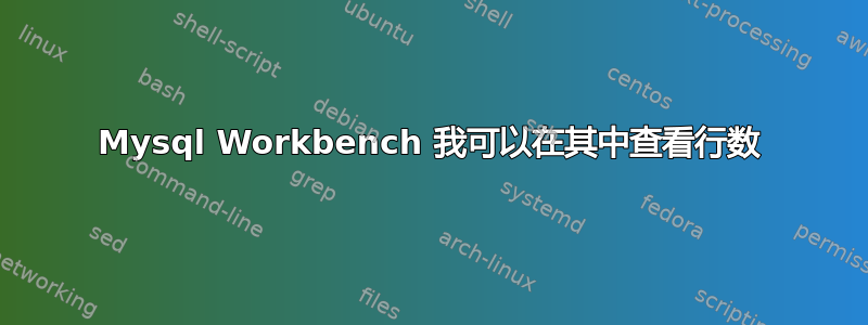 Mysql Workbench 我可以在其中查看行数