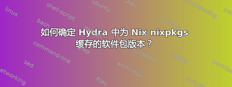 如何确定 Hydra 中为 Nix nixpkgs 缓存的软件包版本？