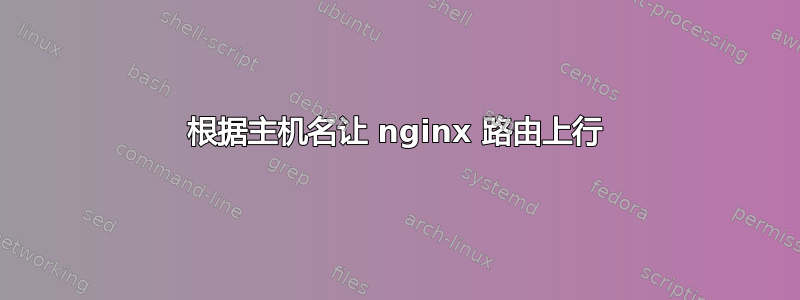 根据主机名让 nginx 路由上行