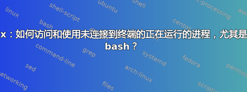 Linux：如何访问和使用未连接到终端的正在运行的进程，尤其是进程 bash？