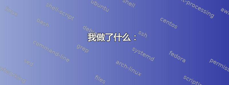 我做了什么：