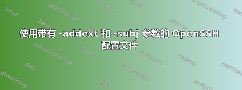 使用带有 -addext 和 -subj 参数的 OpenSSH 配置文件