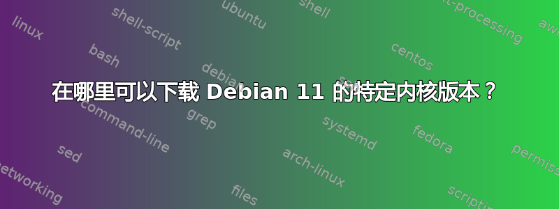 在哪里可以下载 Debian 11 的特定内核版本？